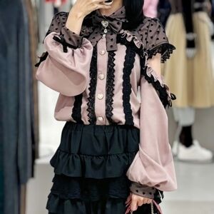 Zhong Up - Open Shoulder Polka Dot Blouse